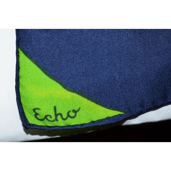 Vtg 60s Echo Striped Print rectangle Scarf 14X42  Retro MCM style - Picture 2 of 7